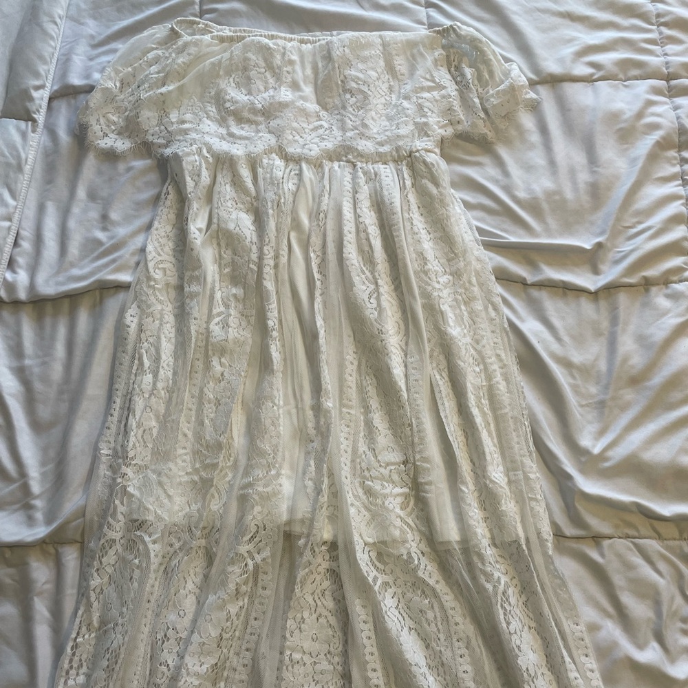 Amazon white lace maxi dress
